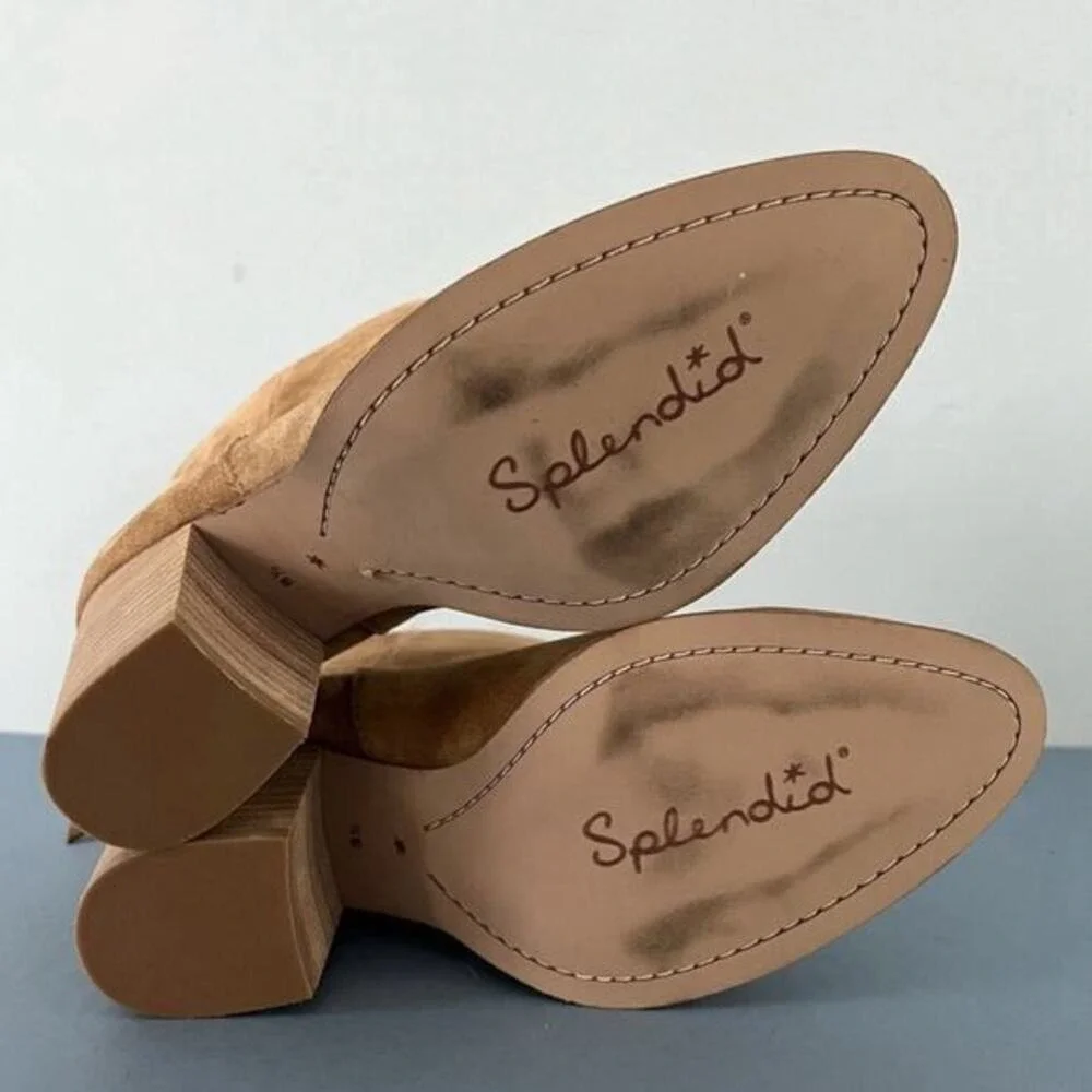 Splendid‎ Hila Suede Sand Tan Block Heel Ankle Boots